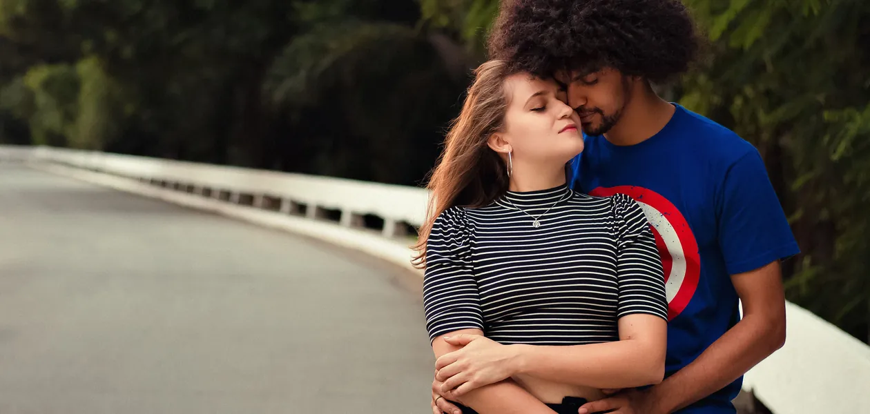 couple showing unconditional love with a tender embrace